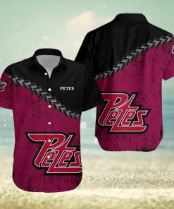 Peterborough Petes Ca Hockey Grunge Polynesian Tattoo Pattern Hawaiian Shirt For Fans