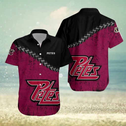 Peterborough Petes Ca Hockey Grunge Polynesian Tattoo Pattern Hawaiian Shirt For Fans