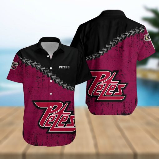 Peterborough Petes Ca Hockey Grunge Polynesian Tattoo Pattern Hawaiian Shirt For Fans