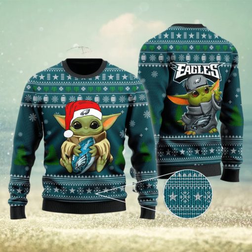 Philadelphia Eagles Baby Yoda Ugly Sweater Christmas