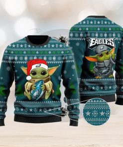 Philadelphia Eagles Baby Yoda Ugly Sweater Christmas