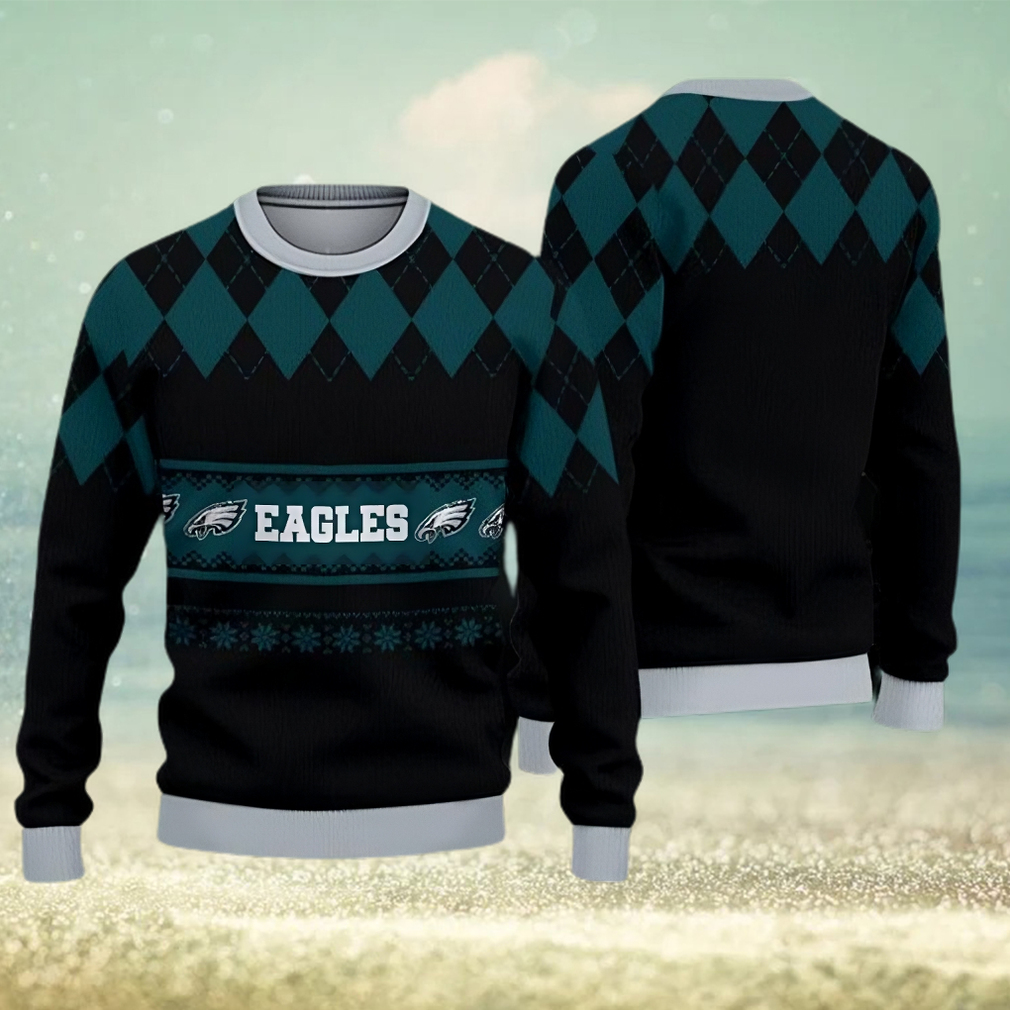 Philadelphia Eagles Christmas Caro Pattern Ugly Sweater For Men