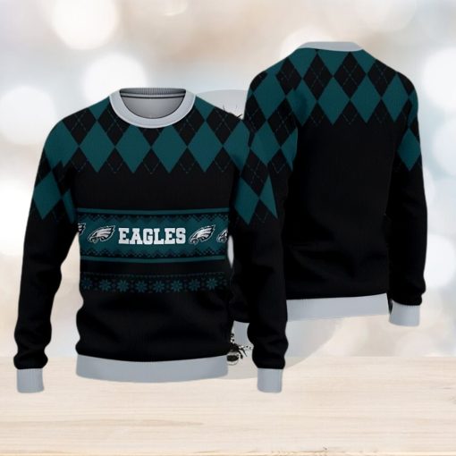 Philadelphia Eagles Christmas Caro Pattern Ugly Sweater For Men Women