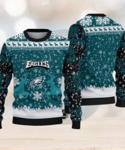 Philadelphia Eagles Christmas Reindeer All Over Print Angelic Knitted Sweater For Winter