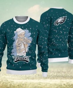 Philadelphia Eagles Christmas Santa Claus Tattoo Ugly Sweater For Men Women