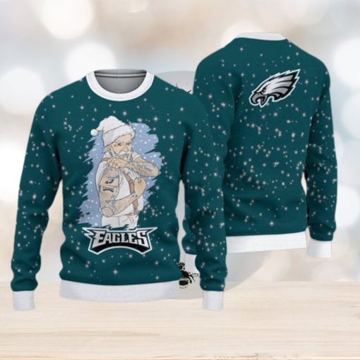 Philadelphia Eagles Christmas Santa Claus Tattoo Ugly Sweater For Men Women