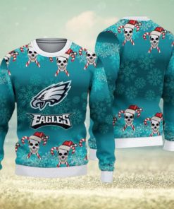 Philadelphia Eagles Christmas Skull 3D Rejoice Ugly Sweater