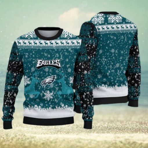 Philadelphia Eagles Fans Reindeer Garland Ugly Christmas Sweater