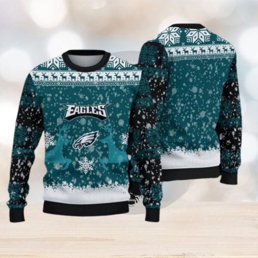 Philadelphia Eagles Fans Reindeer Garland Ugly Christmas Sweater