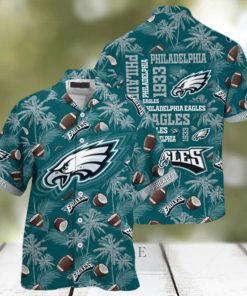 Philadelphia Eagles Hawaiian Shirt Coconut Tree Pattern Summer Vacation Gift