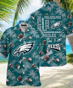 Philadelphia Eagles Hawaiian Shirt Coconut Tree Pattern Summer Vacation  Gift - Limotees