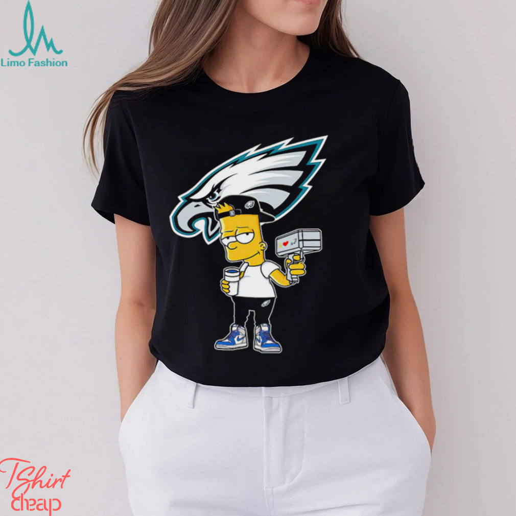 Official philadelphia Eagles NFL X Bart Simpson Cartoon Shirt