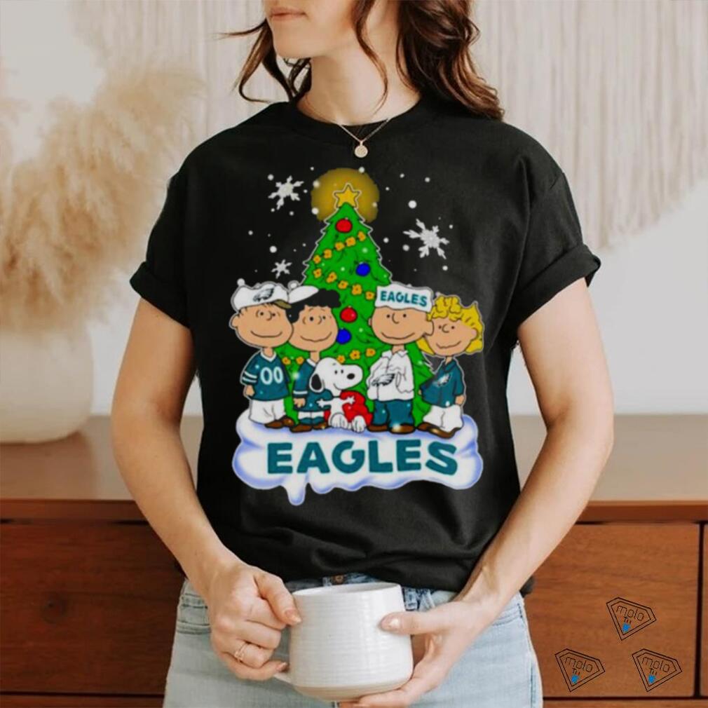 Philadelphia Eagles Christmas Tree Black Men S to 5XL T- Shirt Xmas Gift