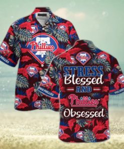 Philadelphia Phillies MLB Summer Hawaiian Shirt And Shorts, Stress Blessed Obsessed For Fans