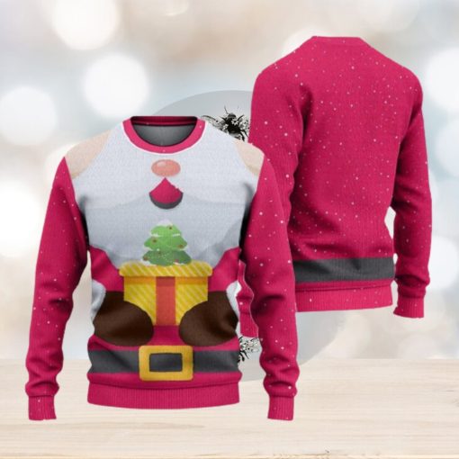 Pink Santa Claus Ugly Christmas Sweater Knitted Gift For Men And Women