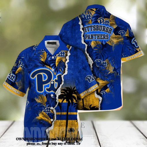 Pittsburgh Panthers NCAA Flower Unisex Full Printed Hawaiian Shirt