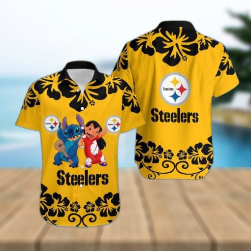 Pittsburgh Steelers Lilo And Stitch Hawaiian Shirt Holiday Gift For Christmas