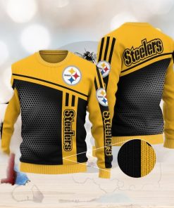 Nfl Pittsburgh Steelers Textile Aop Ugly Christmas Sweater Yellow Custom  Number And Name Gift Fans