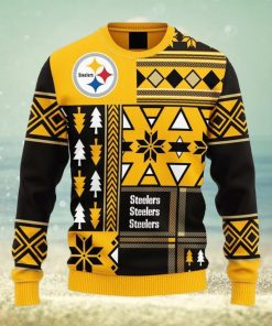 NFL Team Apparel Mens L Steelers Black and gold Christmas sweater