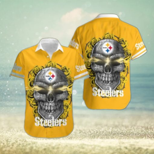 Pittsburgh Steelers Skull Carved Hawaiian Shirt Men Women Gift For Halloween