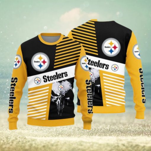 Pittsburgh Steelers Skull Pattern Knitted Sweater For Christmas