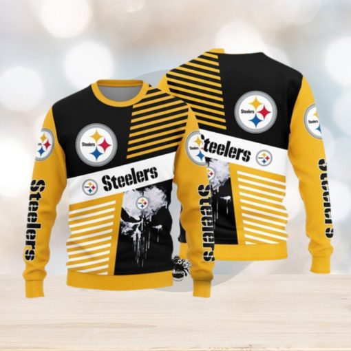 Pittsburgh Steelers Skull Pattern Knitted Sweater For Christmas