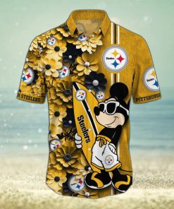 San Francisco 49ers Surfboard Parttern Mickey Mouse Flower Hawaiian Shirt -  Freedomdesign