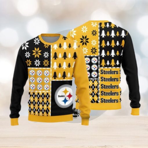 Pittsburgh Steelers Teams Pine Trees Pattern Knitted Sweater For Christmas