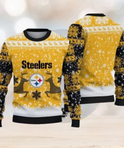 Pittsburgh Steelers Ugly Christmas Reindeer Xmas Sweater Gather Gift Mens Women