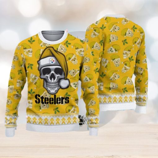 Pittsburgh Steelers Ugly Christmas Skull Xmas Sweater Holly Gift Mens Women