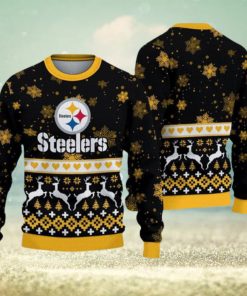 Pittsburgh Steelers Ugly Christmas Snow Xmas Sweater Wreath Gift Mens Women