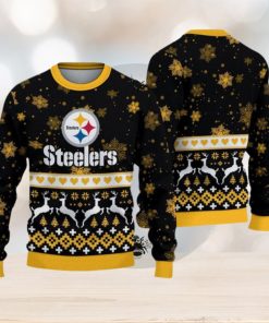 Pittsburgh Steelers Ugly Christmas Snow Xmas Sweater Wreath Gift Mens Women