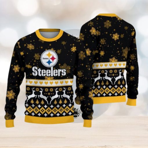 Pittsburgh Steelers Ugly Christmas Snow Xmas Sweater Wreath Gift Mens Women