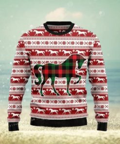 Plaid Horse Christmas Ugly Sweater Party