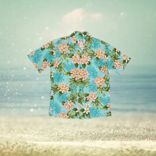 Plumeria Dream Green Cotton Poplin Men s Hawaiian Shirt