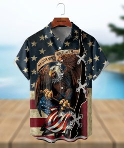 Plus Size Lapel Mens American Flag Graphic Print Hawaiian Shirt Button Down Shirts Top Blouse Shirts Short Sleeve Button Down Shirts