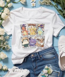 Pocket Monster Tarrot Card Halloween Shirt, Pikachu Eevee Snorlax Squirtle Halloween Shirt