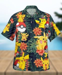 Pokemon Ball Hawaiian Shirt Palm Leaves Pattern Beach Gift For Friend