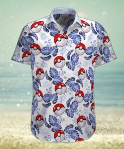 Pokemon Ball Hawaiian Shirt Palm Leaves Pattern Summer Beach Gift