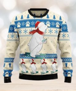 Polar Bear Ice Skiing Ugly Sweater Party