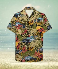 Police Car And Police Dog Aloha Leobees All Over Print Hawaiian Shirt