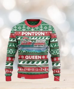 Pontoon Queen Merry Christmas Ugly Sweater Christmas