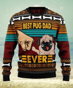 Pug Best Dog Dad dog dad Ugly Christmas Sweater Gift Men Women