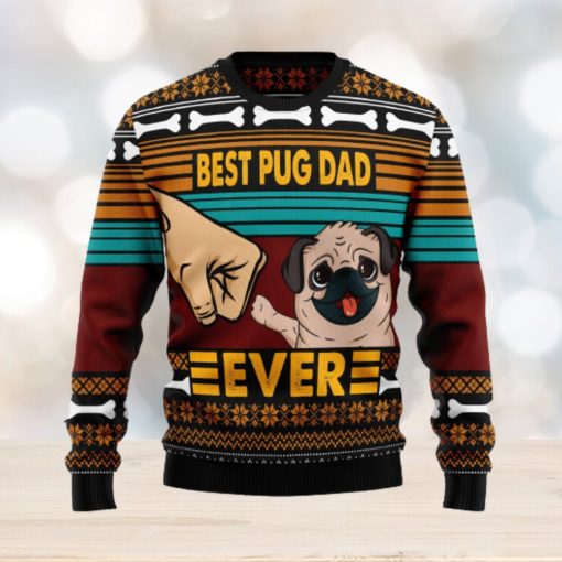 Pug Best Dog Dad dog dad Ugly Christmas Sweater Gift Men Women