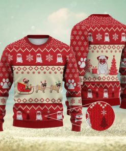 Pug Dog Reindeer Christmas All Over Printed 3D Ugly Christmas Sweater Christmas Gift For Men And Women