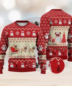 Pug Dog Reindeer Christmas All Over Printed 3D Ugly Christmas Sweater Christmas Gift For Men And Women