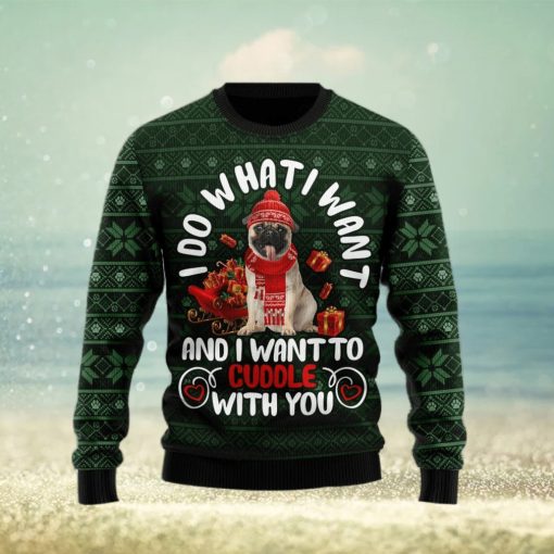 Pug I Co What I Want All Over Printed 3D Ugly Christmas Sweater Christmas Gift For Men And Women