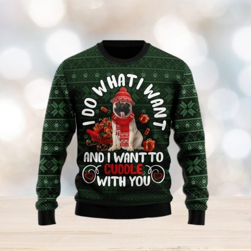 Pug I Co What I Want All Over Printed 3D Ugly Christmas Sweater Christmas Gift For Men And Women