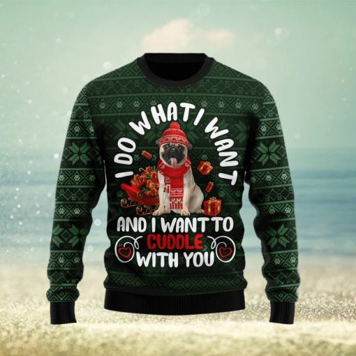 Pug I Want Ugly Christmas Sweater Gift Men Women