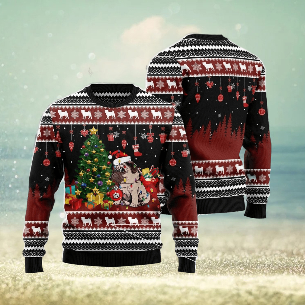 Pug clearance sweater christmas